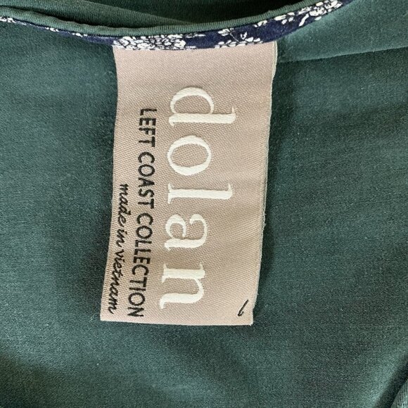 Dolan Left Coast Deep V Neck Minimalist Short Sleeve Green Jersey Dress Large - Picture 4 of 5